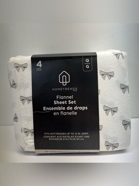 Hometrends Flannel Sheet Set - Queen Size - NWT